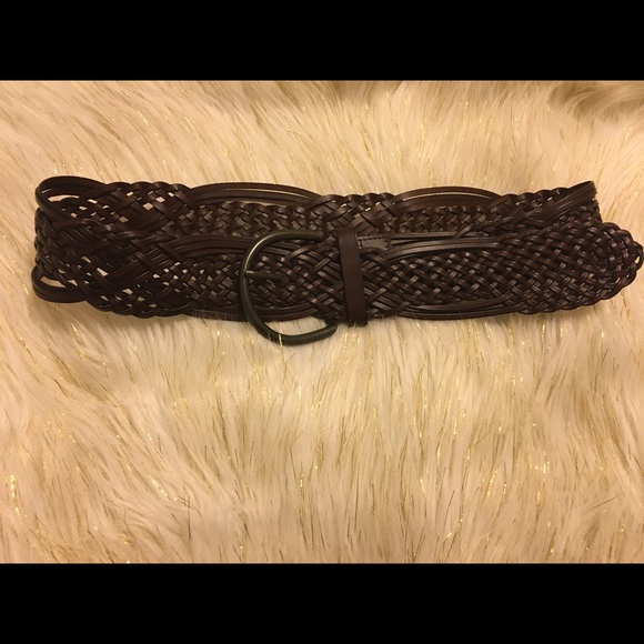 Accessories - Wide Braided Bonded Leather Belt